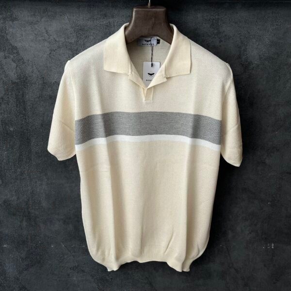 Knit V-Neck Polo Shirt