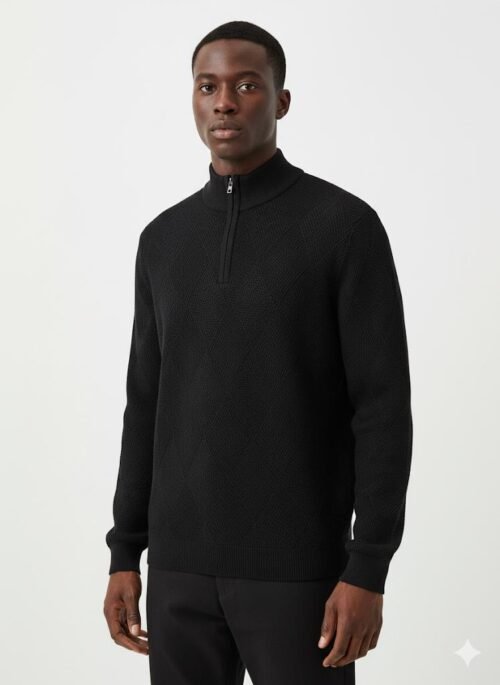 QUARTER-ZIP KNIT PULLOVER
