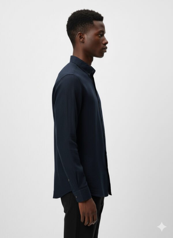 NAVY BLUE LINEN BOSS SHIRT
