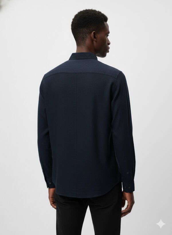 NAVY BLUE LINEN BOSS SHIRT