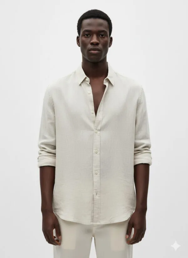 BEIGE LINEN ZARA SHIRT