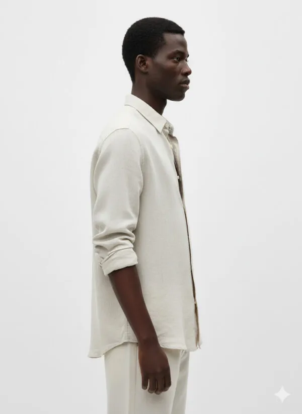 BEIGE LINEN ZARA SHIRT