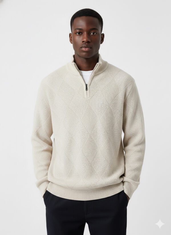 QUARTER-ZIP KNIT PULLOVER