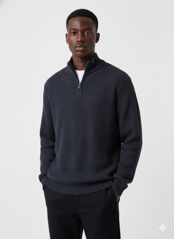 QUARTER-ZIP KNIT PULLOVER