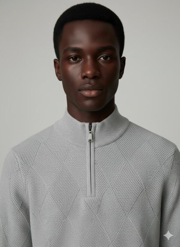 KYWZ7466 QUARTER-ZIP KNIT PULLOVER