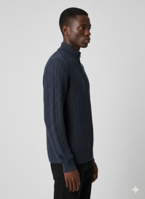 FULL-ZIP KNIT PULLOVER