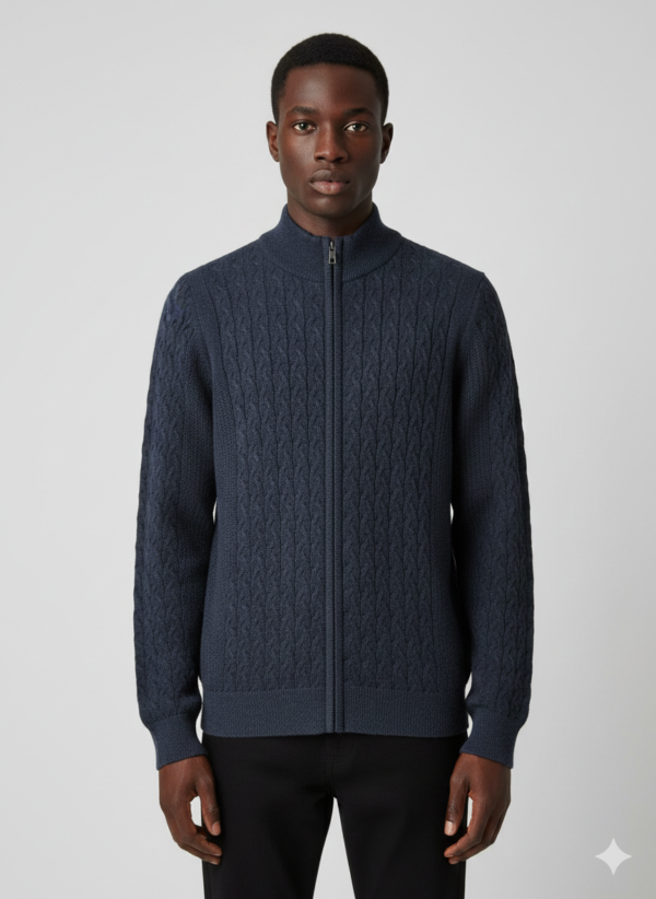 FULL-ZIP KNIT PULLOVER