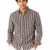 BROWN FINE STRIPED LINEN-COTTON SHIRT