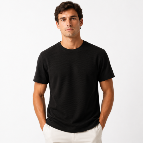 BLACK CREWNECK T-SHIRT