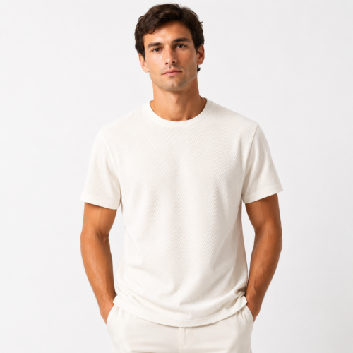 CREAMY CREWNECK T-SHIRT