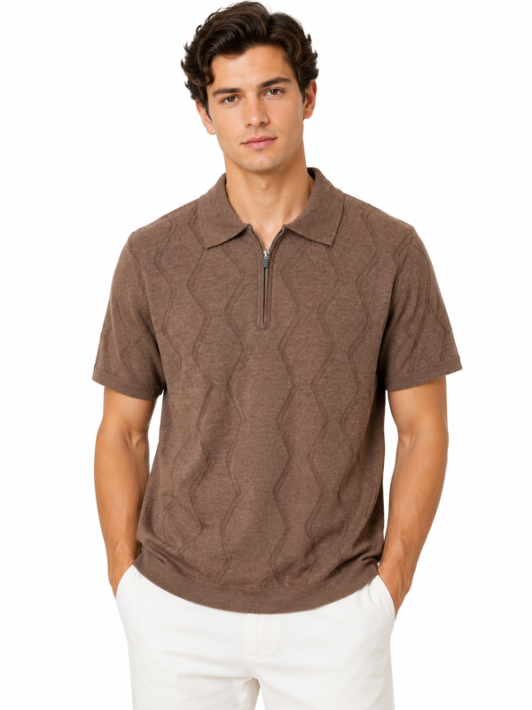 QUARTER ZIPPED KNIT POLO