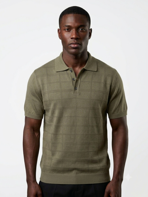 OLIVE KNIT POLO