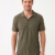 OLIVE OPEN-COLLAR POLO