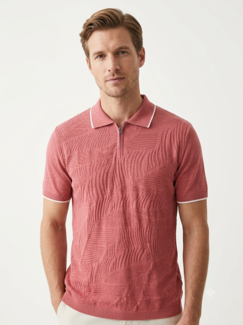 IMG_2641 QUARTER ZIPPED KNIT POLO