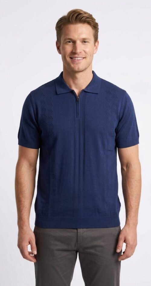 QUARTER ZIPPED KNIT POLO