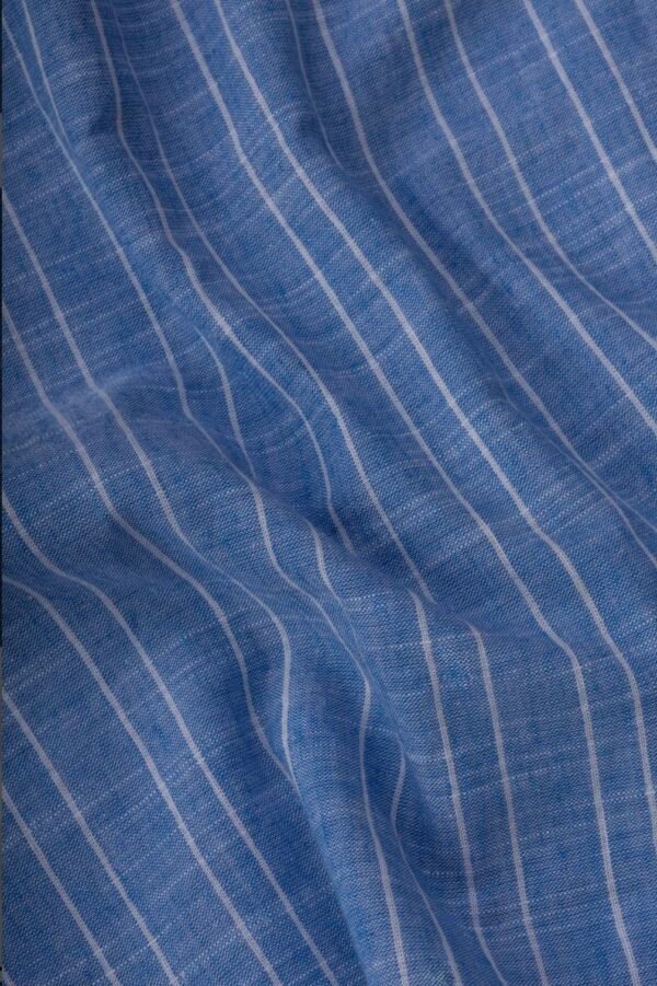 BLUE STRIPED LINEN-COTTON SHIRT