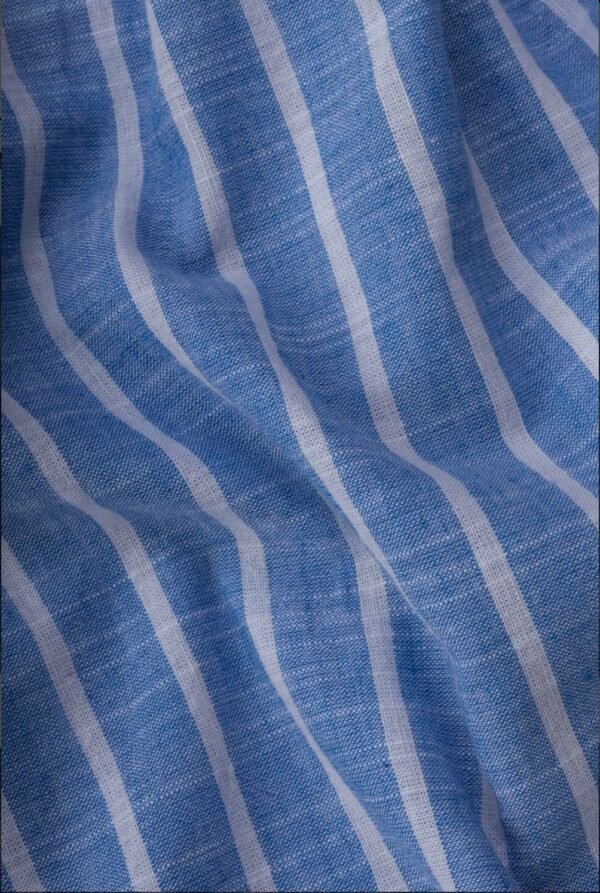 Screenshot BLUE FINE STRIPED LINEN-COTTON SHIRT