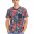 Jack & Jones red leaf print T-shirt with black chest pocket