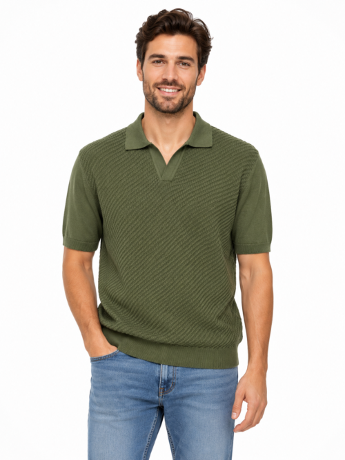 V-NECK KNITTED POLO