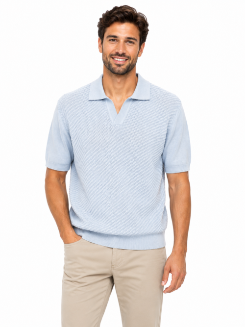 V-NECK KNITTED POLO
