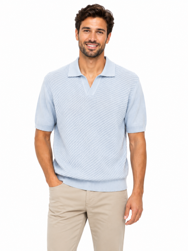 V-NECK KNITTED POLO