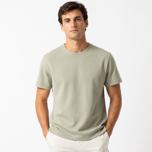LIGHT PISTACHIO CREWNECK T-SHIRT